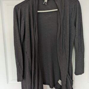 Women's Gray Open Front Cardigan